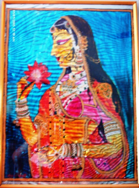 Radharani on glass