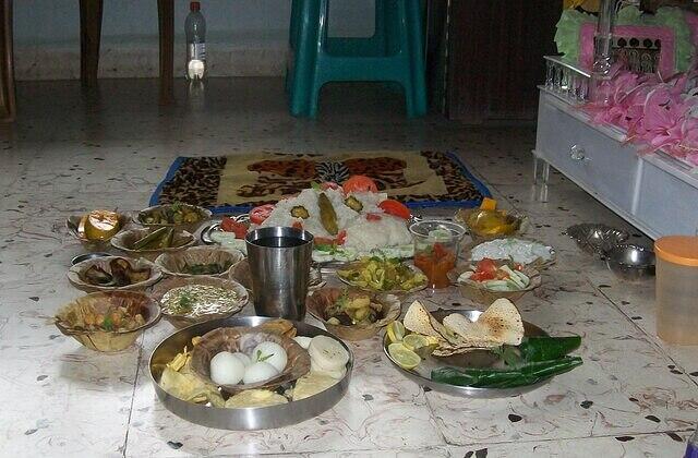 simple and sober Bhog-offering