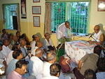 Baba giving Bhagavat-paath in Apu dadabhai's kutir.