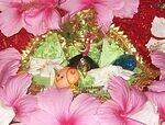 Close-up of Neelu's rakhi